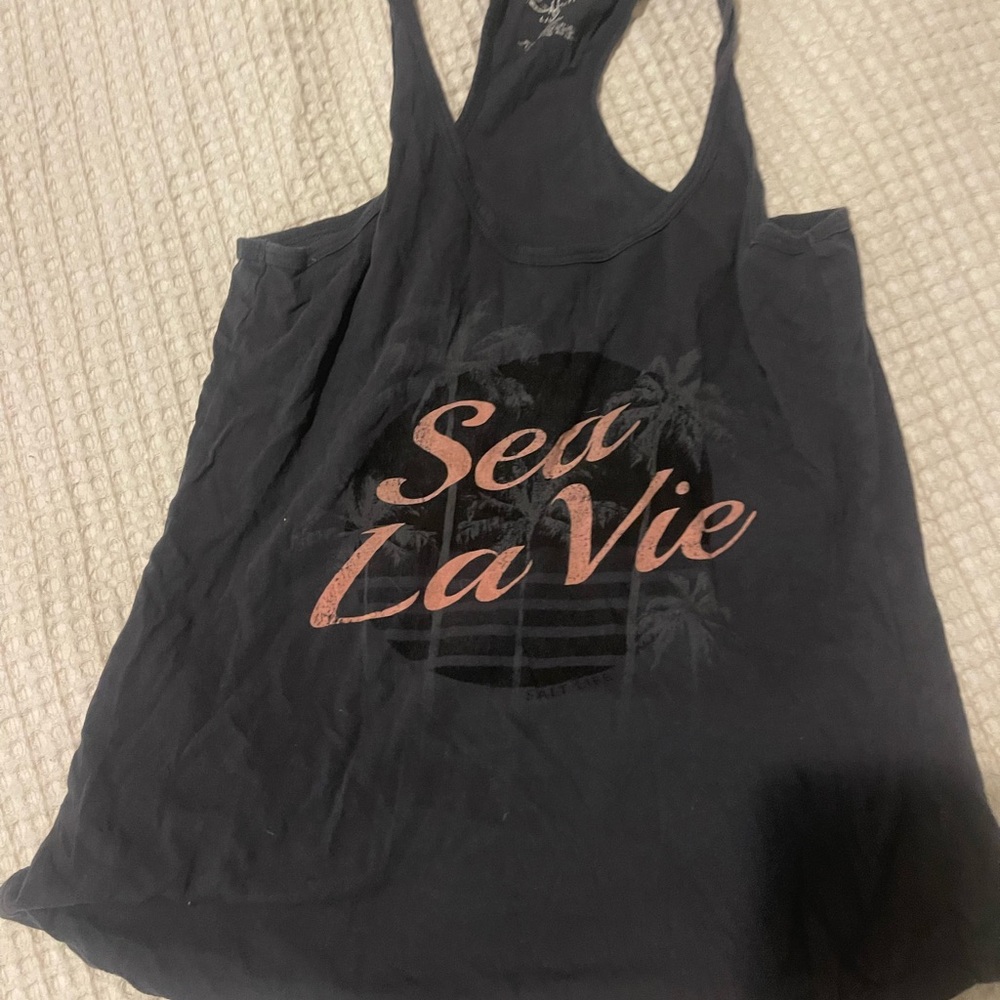 Sea La Vie Black Tank Top